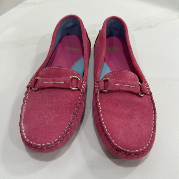 France’s Valentine Charlie Loafer pink suede drivers size 6 1/2 - Picture 2 of 10